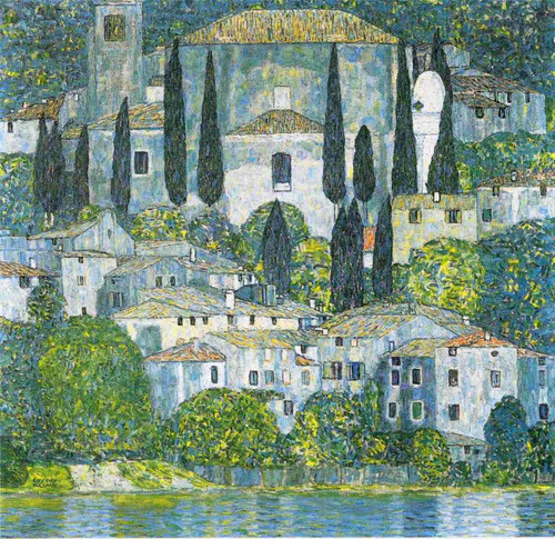Lienzo Canvas Arte Gustav Klimt Iglesia Y Casa 50x52