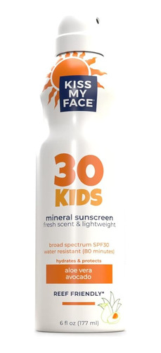 Kiss My Face Kids Mineral Continous Spray Spf 30, Spray Mine