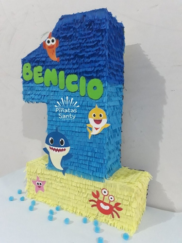 Piñata Baby Shark Número 1 (envíos A Todo El Pais)