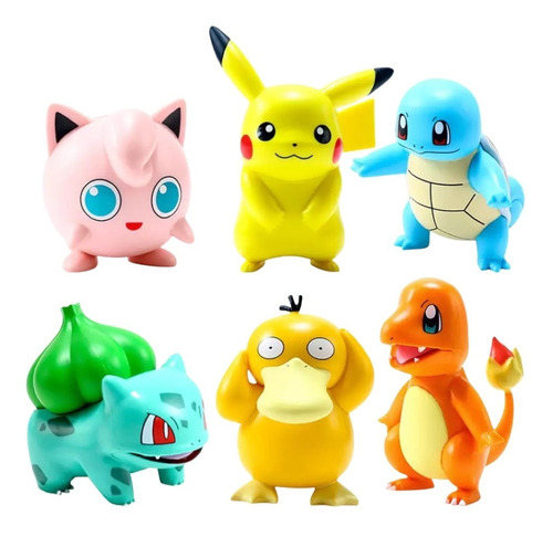 Pokemon Set De 6 Figuras Pikachu Charmander