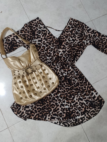 Outfitt!! Vestido Print Espalda Abierta + Cartera 