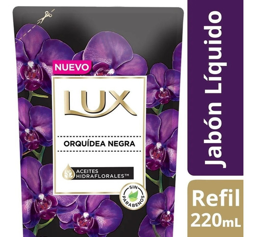 Imagen 1 de 5 de Jabon Liquido Lux Orquidea Negra Repuesto 220ml