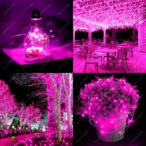 Imagen 5 de 10 de Alambre Luces Led 5 Metros Blanco Cable Hilo Tira Exterior Pilas Navidad