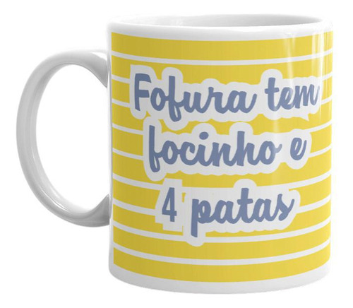 Caneca Cerâmica Alta Qualidade 10x11,5x8,5cm - Branca