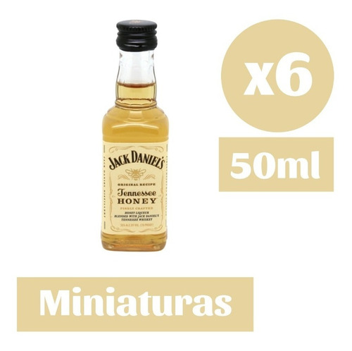 6x Whiskey Jack Daniels Miniatura 50ml Apple Fire Honey N°7