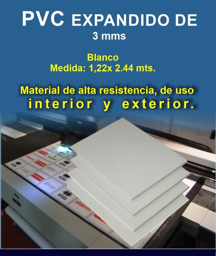 Pvc Expandido 3mm 1.22x2.44 Blanco