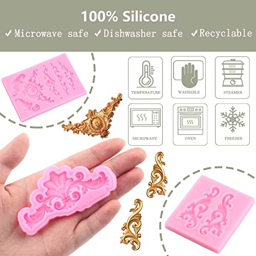 Fondant De Silicona Con Forma De Volutas, Estilo Barroco, De