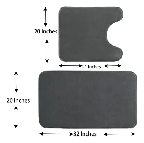 Madeals Memory Foam Baño De Baño Juego De Inodoro 4 Piezas C