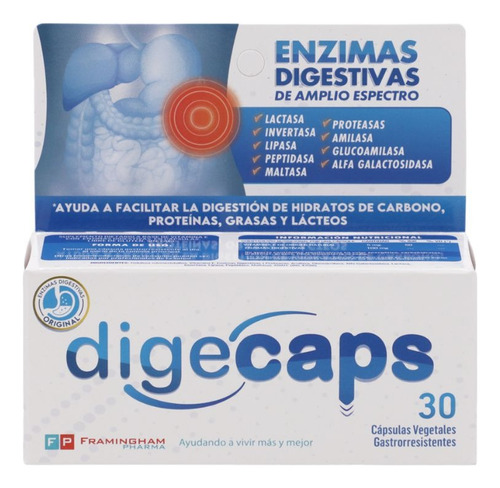 Enzimas Digestivas Digecaps + Test Celiaquía Homecheck Sin Sabor