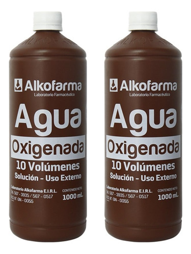 Agua Oxigenada Alko Farma 10 Vol 1 Litro 2un