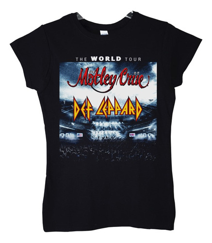 Polera Mujer Motley Crue Def Leppard Chile 2023 Rock Abomina