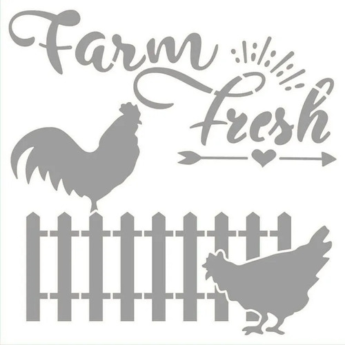 Stencil Pintura My Farm - Farm Fresh Sta-182 14x14 Litoarte