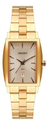 Relogio Orient Feminino Dourado Pequeno Quadrado Social