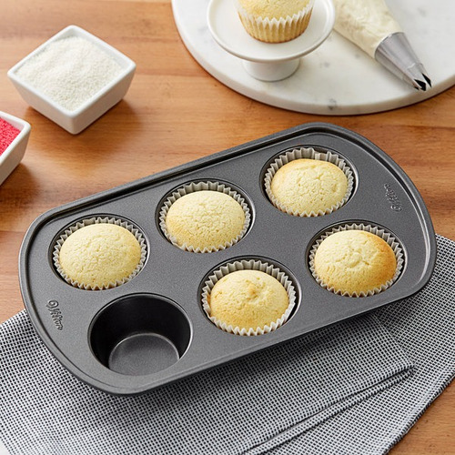 Molde Muffin 6 Cavidades Estandar Antiadherente Pr Wilton