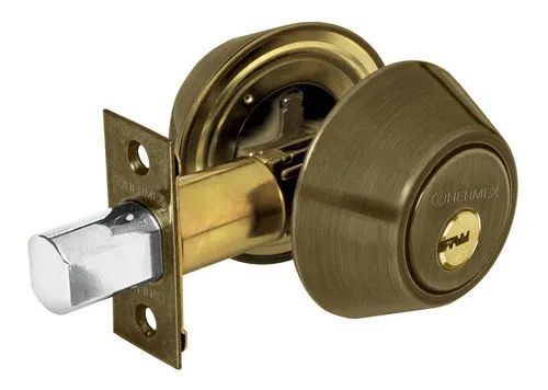 comprar Cerrojo Doble Cilindro Laton Antiguo Hermex 43597