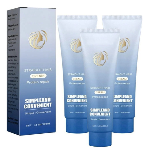 Crema Para Alisar 3 Cabellos Tanto Para Hombres Como Para-