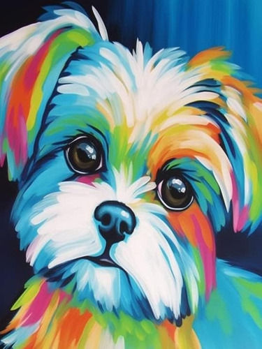 Pintura Acrílica Por Números Adultos, Perro Animal, K...