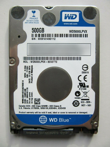Disco Rigido 500gb Varias Marcas 2.5 Notebook Pc Test Ok Gris (Usado)