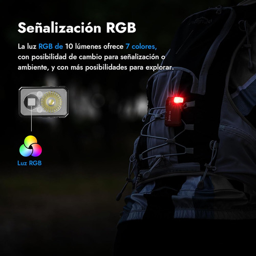 Linterna Recarg.400lm Rgb 6modos Ip68 Mini Edc Camping/emerg