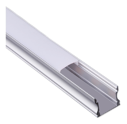 Perfil Aluminio Difusor Riel Plano Alto Sobrepuesto Para Led