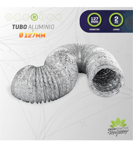 Tubo Aluminio Flexible 127mm X 2mt Grow Genetics