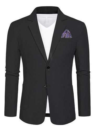 Chaquetas Estilo Blazer Casual Con Dos Botones Para Hombre