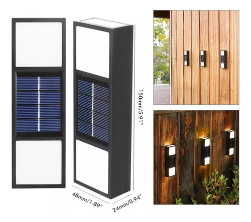 Pack X2 Lampara Led Aplique Solar Foco Reflector Exterior 5w