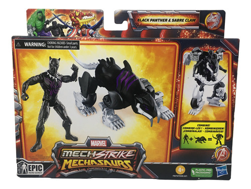 Hasbro Marvel Mech Mechasaurs Black Panther Y Sabre Claw