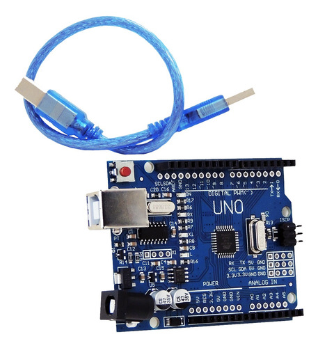 Placa Atmega328p Smd Compatível Com Arduino Uno R3 Com Cabo