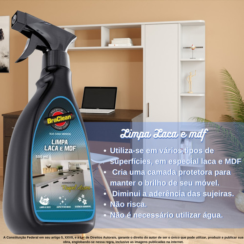Limpa Laca E Mdf 500 Ml Braclean Linha Premium Raquel Azara