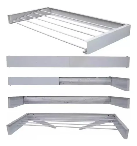 Varal De Parede Retrátil Original 69 Cm Com 4 Varetas | Frete grátis