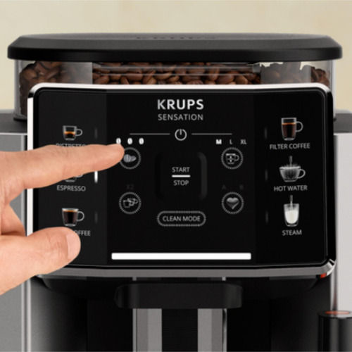 Cafetera De Espresso Automática Sensation, Krups, Ea910emx Negro/plata