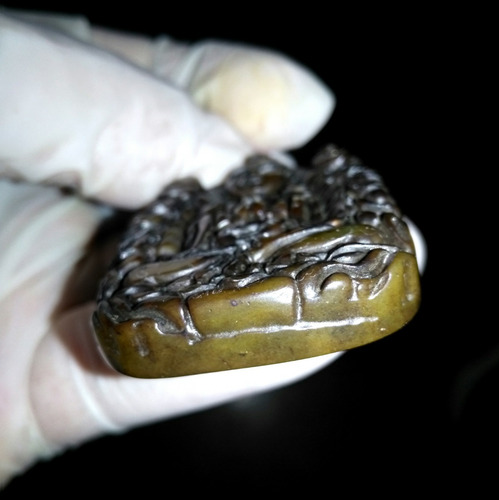 Colgante Jade Tallado En Kwan Yin Con Agarre De Plata 925