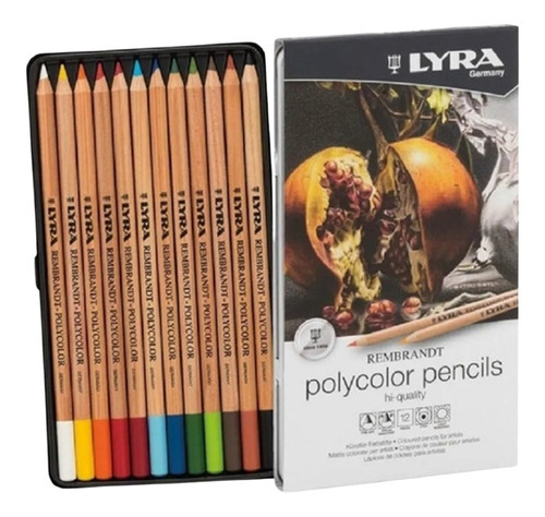 12 Lápices De Colores Profesionales Lyra Polycolor Rembrandt