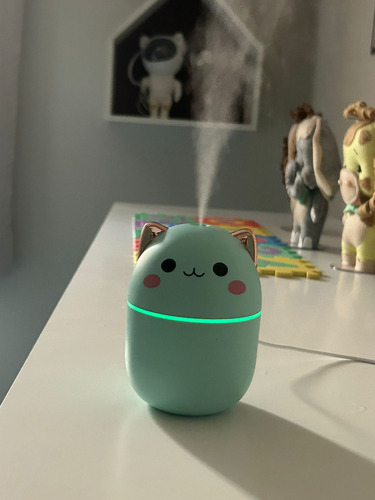 Umidificador De Ar Infantil Do Gatinho Mini Difudor De Ar Cor Branco