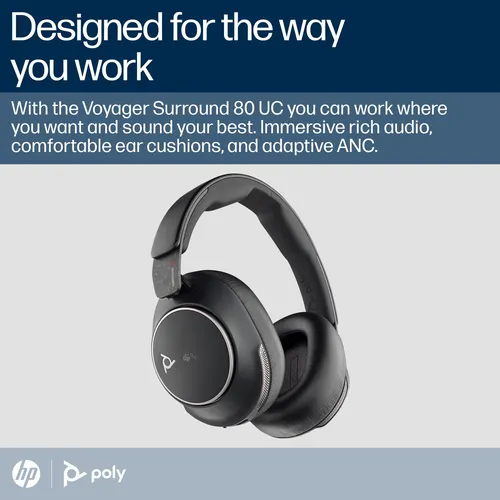 Auriculares Bluetooth Poly Voyager Surround 80 Uc Con Micróf