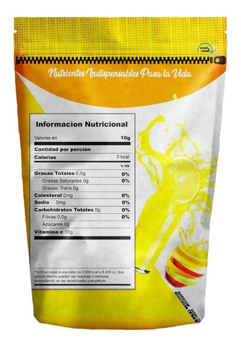 Imagen 2 de 4 de Vitamina C - Acido Ascorbico 500 Gr. 100% Pura
