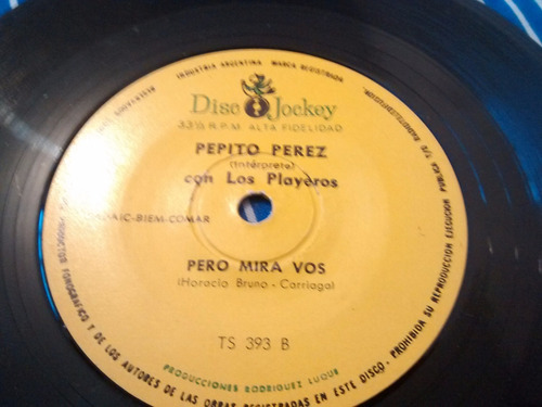 Vinilo Single De Pepito Perez Y Los Playeros El Mimoso( F1