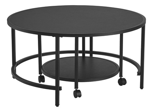 Set De 2 Mesa De Centro Minimalista De Madera 80 Con 47cm