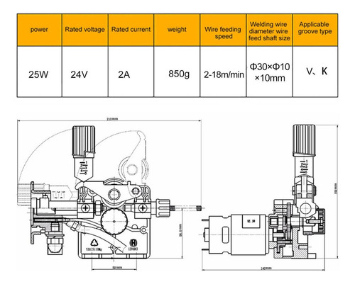 Alimentador De Alambre, Soldadora De 25 W, 24 V Cc, Motor De