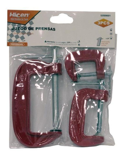 Juego Prensa Tipo G 3pcs 1,2,3'' Hicen G P