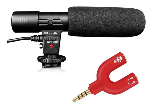 Microfono Shotgun Estereo Para Smartphone Y Videocamaras