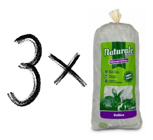 Imagen 1 de 1 de Pack 3 Heno Ballica Natural For Pets 600gr.