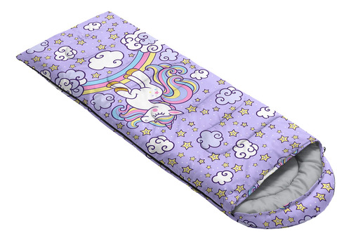 Saco De Dormir Unicornio Ligero Y Cálido Para Niños Y Niñas B-unicornio Ubicación De La Cremallera