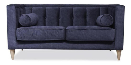 Love Seat Poole Sofamatch, Tela Quantum, Patas Natural Color Blue