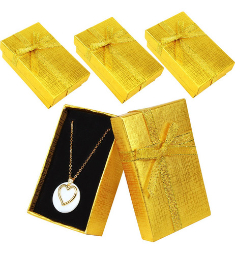 Kit 48 Caixinhas Para Jóias Colares Brincos Anéis Bijuterias Cor Dourado