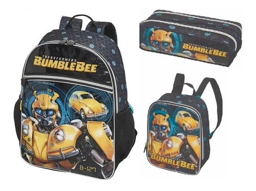 Kit Mochila Costas Transformers Bumblebee Vision Pacific