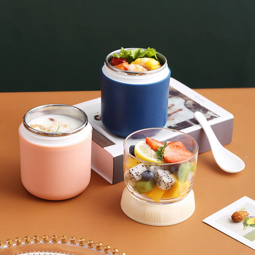 Recipiente De Yogur Portátil Con Cuchara Recipiente De