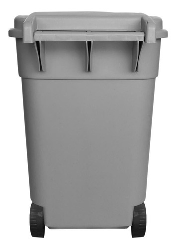 Bote De Basura 145l Con Tapa Y Ruedas En Color Gris