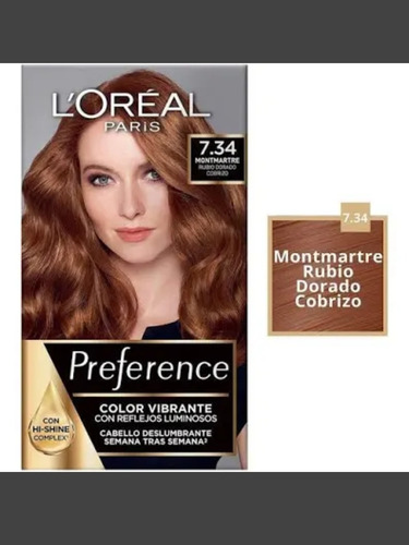 Tinte Preference Loréal Alto Brillotono 7.34